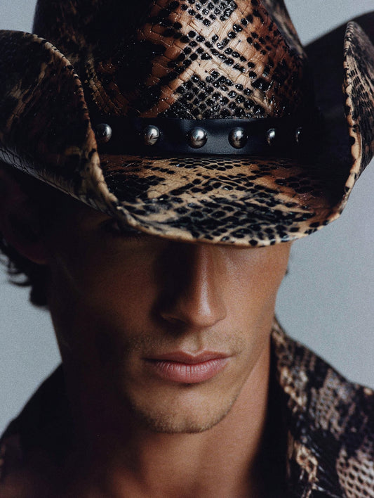 BROWN SNAKESKIN COWBOY HAT - SWAMP HATZ