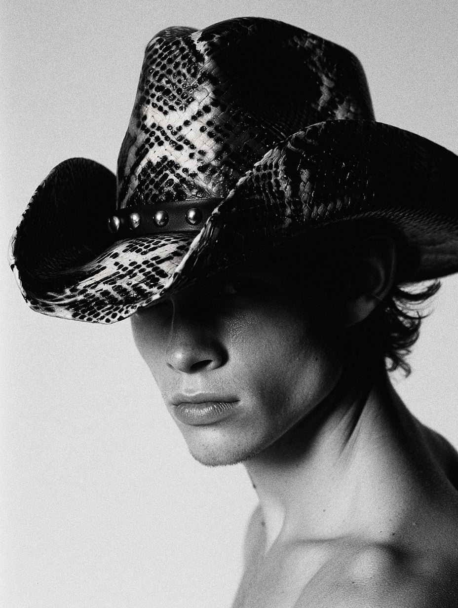 BROWN SNAKESKIN COWBOY HAT - SWAMP HATZ