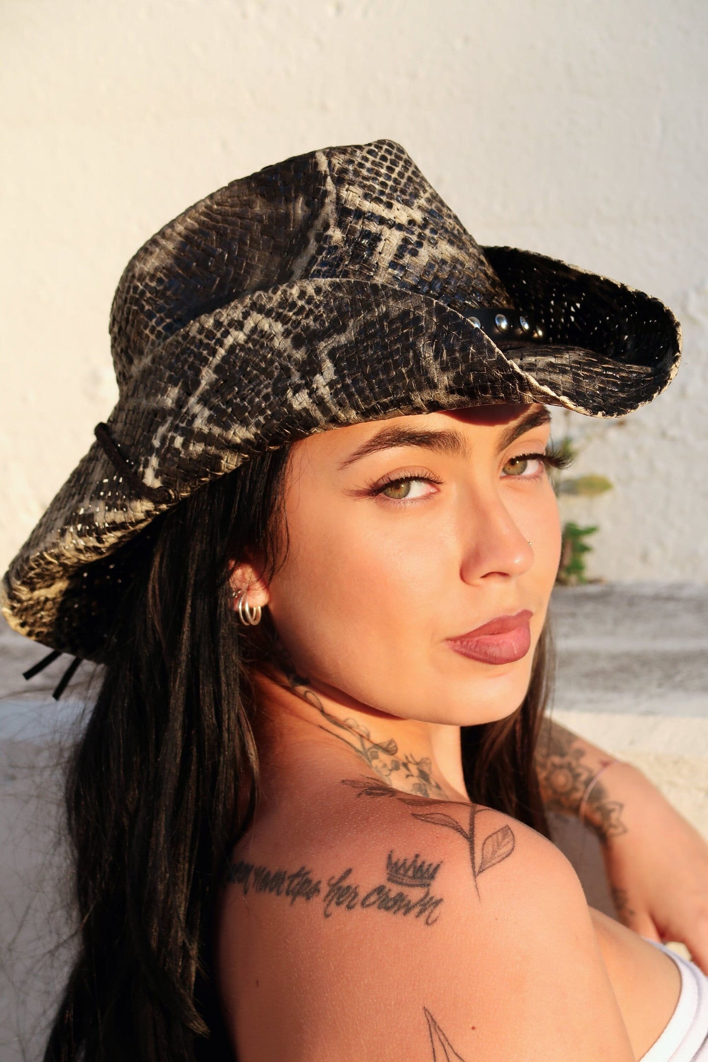 TAN SNAKESKIN COWBOY HAT - SWAMP HATZ