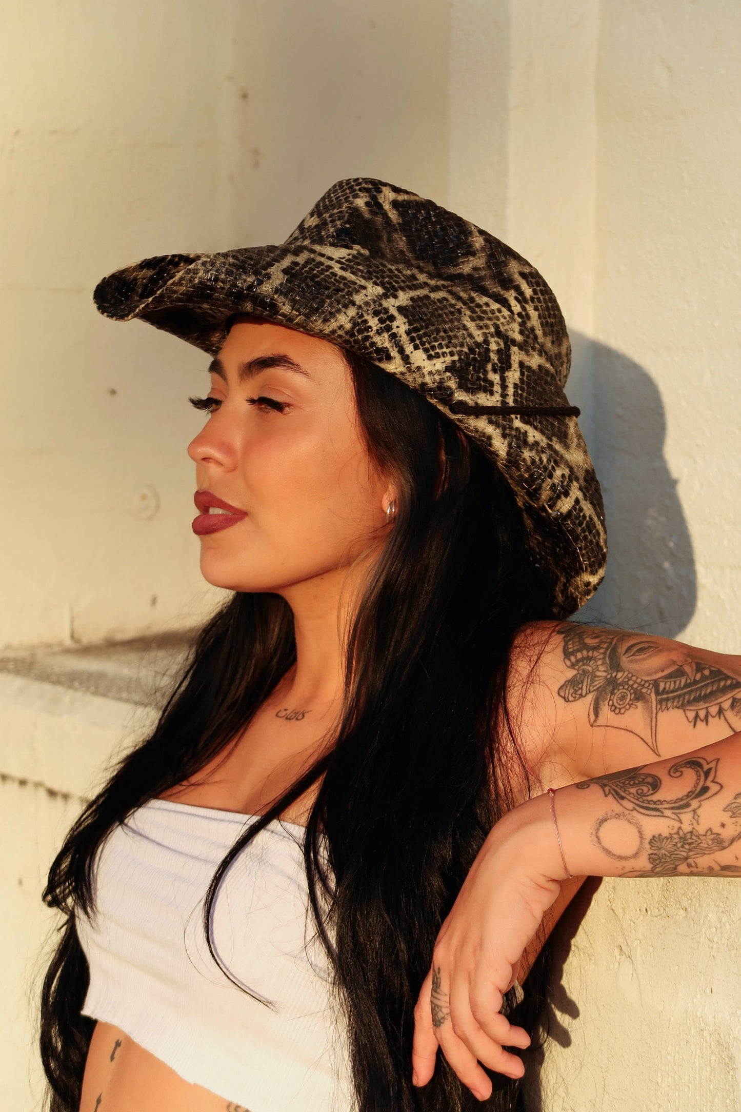TAN SNAKESKIN COWBOY HAT - SWAMP HATZ