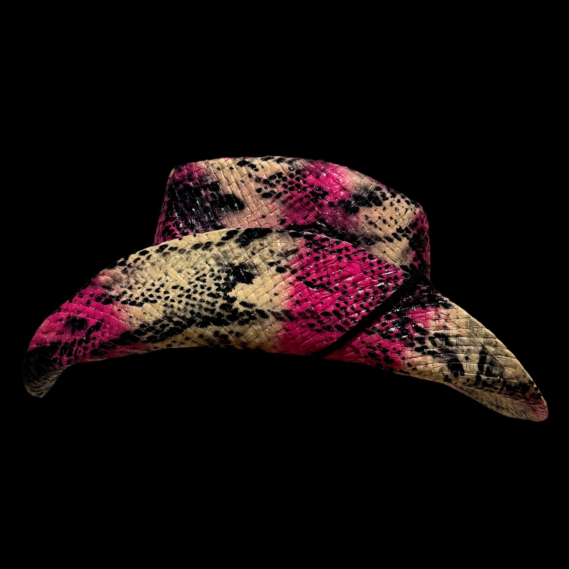 PINK PYTHON SNAKESKIN COWBOY HAT - SWAMP HATZ