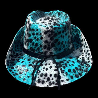 BLUE CHEETAH PRINT COWBOY HAT - SWAMP HATZ