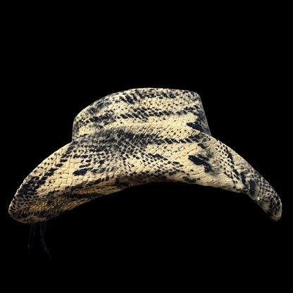 TAN PYTHON SNAKESKIN COWBOY HAT - SWAMP HATZ