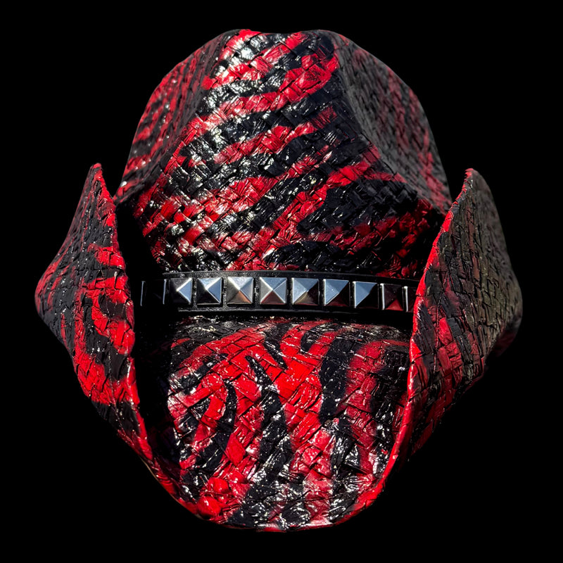 RED TIGER STRIPE COWBOY HAT