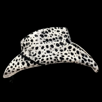 SOMBRERO VAQUERO CON ESTAMPADO DE GUEPARDO BLANCO