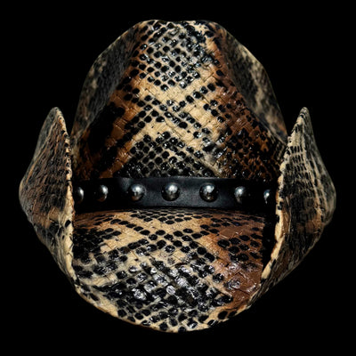 BROWN SNAKESKIN COWBOY HAT