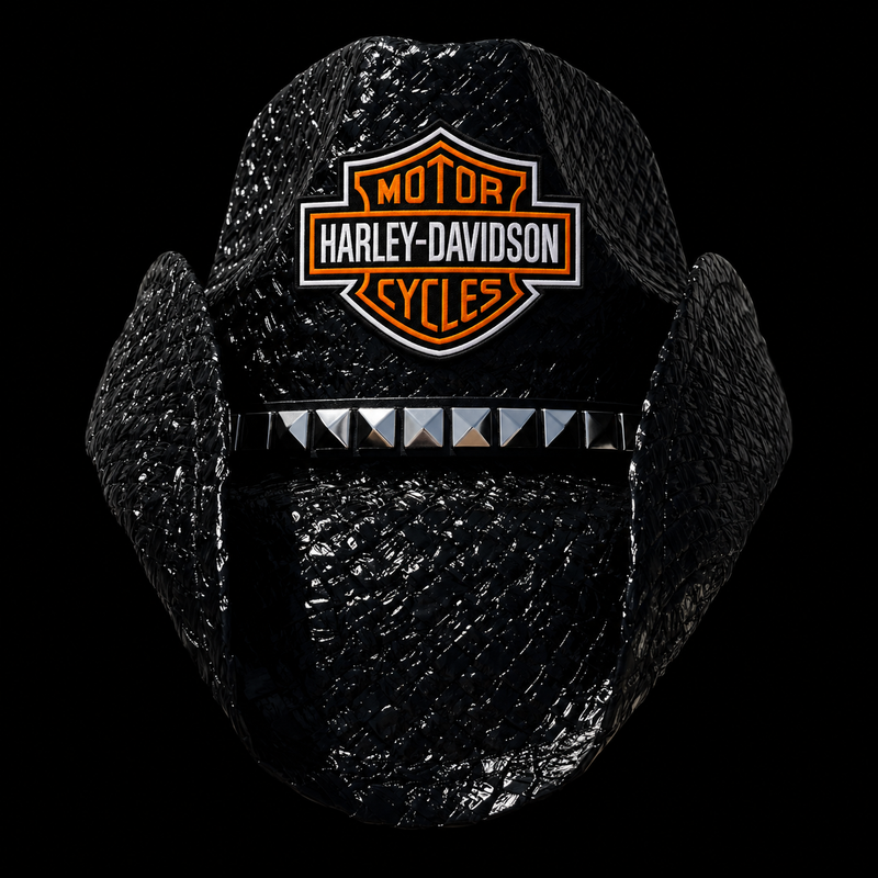 PRE-ORDER JUNE 2026 BIKER HAT WITH ORANGE PATCH