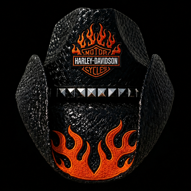 PRE-ORDER JUNE 2026 BIKER HAT WITH FLAME PATCH