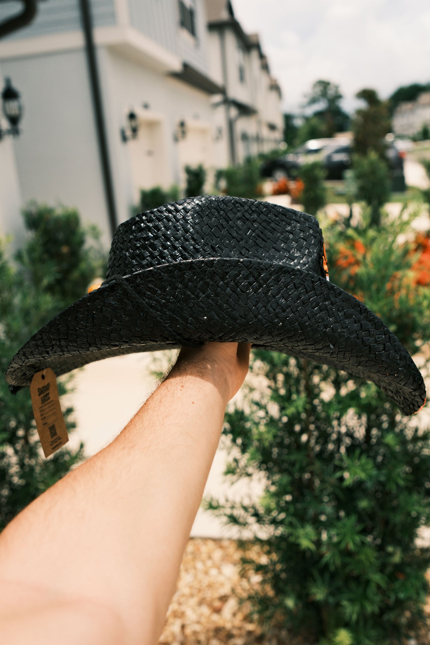 BIKER HAT WITH FLAME PATCH