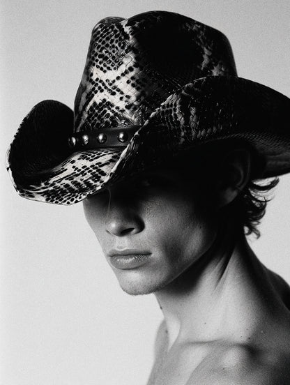 BROWN SNAKESKIN COWBOY HAT - SWAMP HATZ
