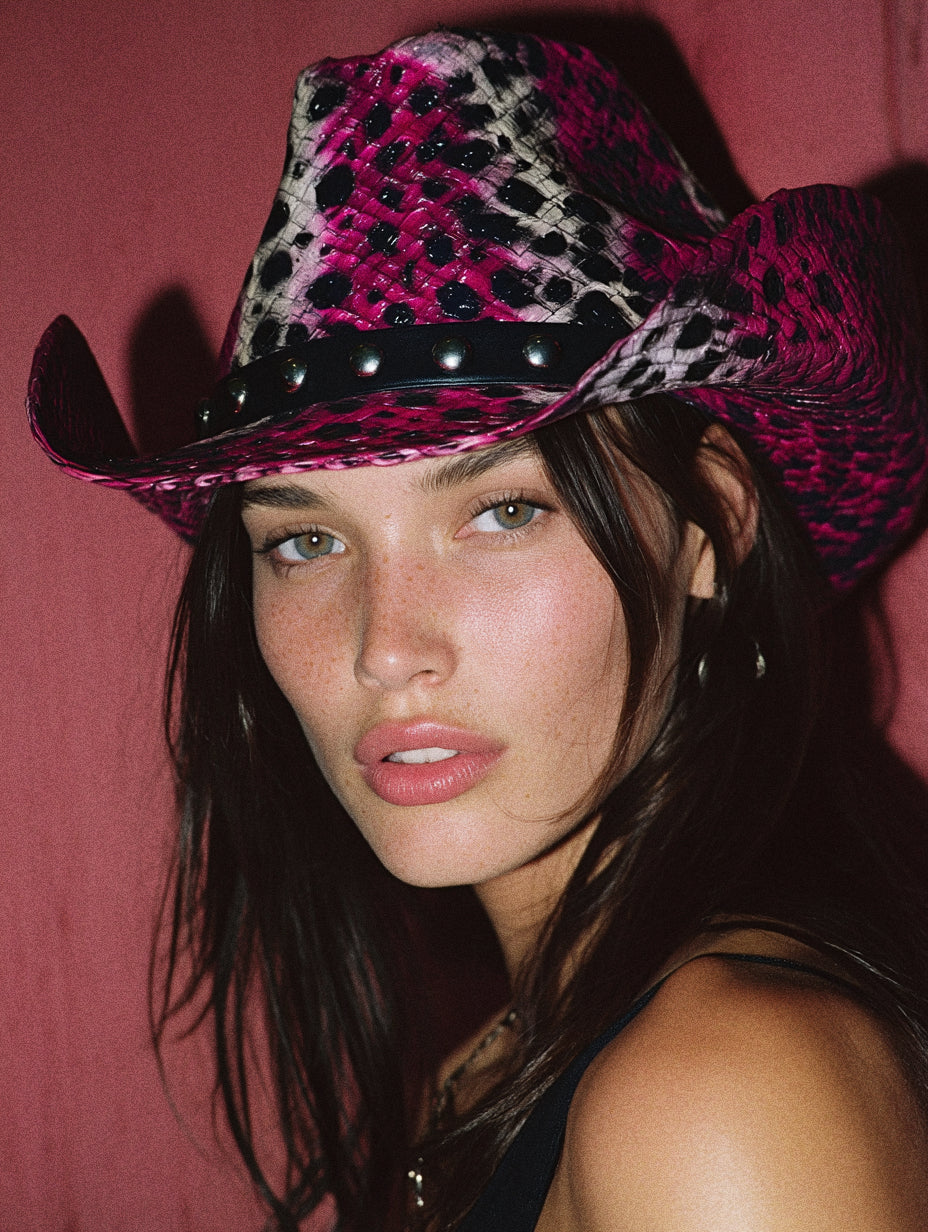 PINK CHEETAH PRINT COWBOY HAT - SWAMP HATZ