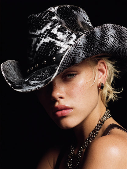 WHITE SNAKESKIN COWBOY HAT - SWAMP HATZ