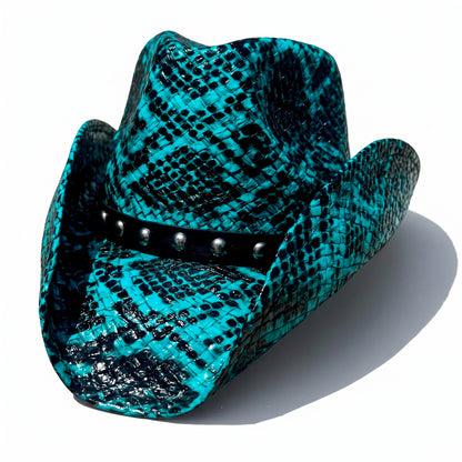 BLUE SNAKESKIN COWBOY HAT