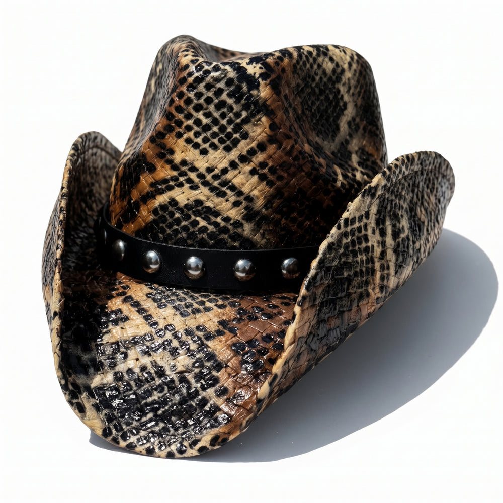BROWN SNAKESKIN COWBOY HAT