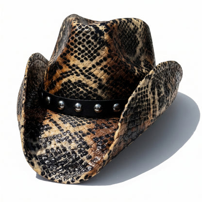 BROWN SNAKESKIN COWBOY HAT