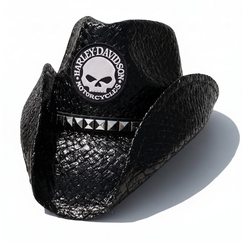 RESERVA GORRA DE MOTORISTA CON PARCHE DE CALAVERA CIRCULAR JUNIO DE 2026
