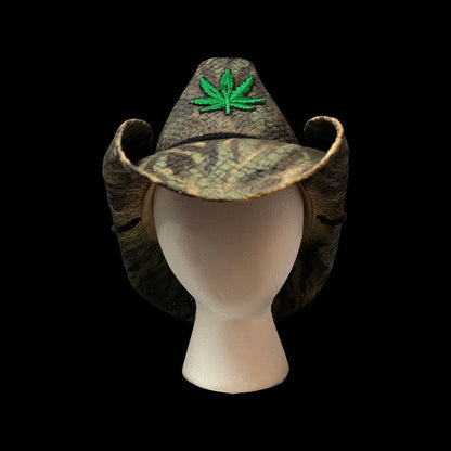 CAMO MARIJUANA 420 LEAF COWBOY HAT - SWAMP HATZ
