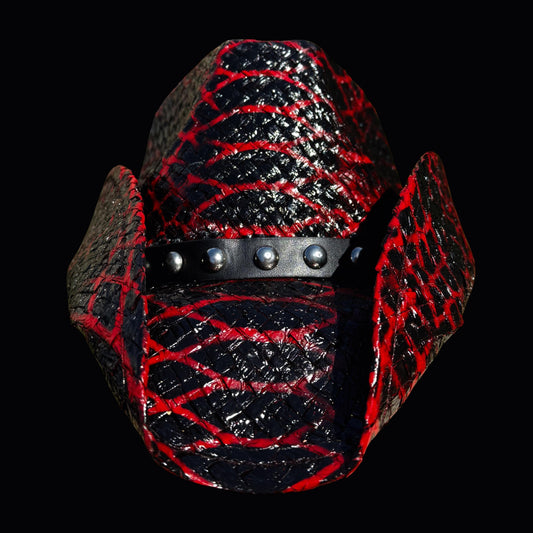 RED ALLIGATOR SKIN COWBOY HAT - SWAMP HATZ