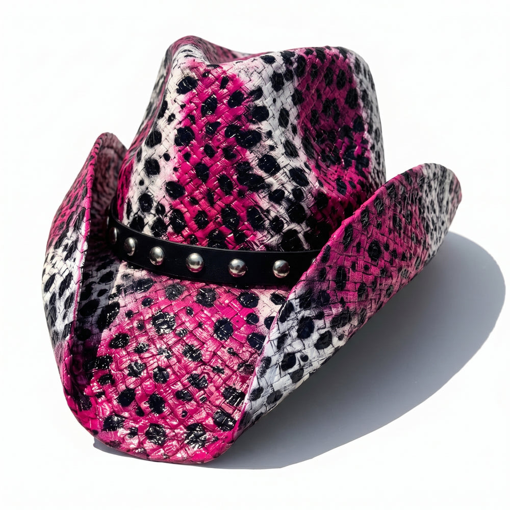 PINK CHEETAH PRINT COWBOY HAT