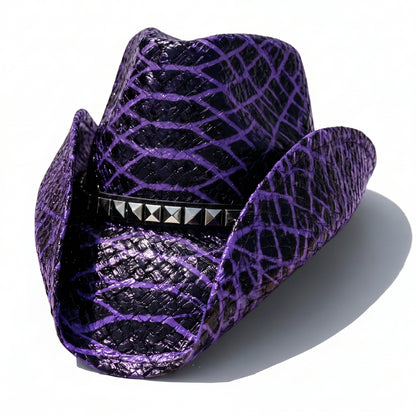 PURPLE ALLIGATOR SKIN COWBOY HAT