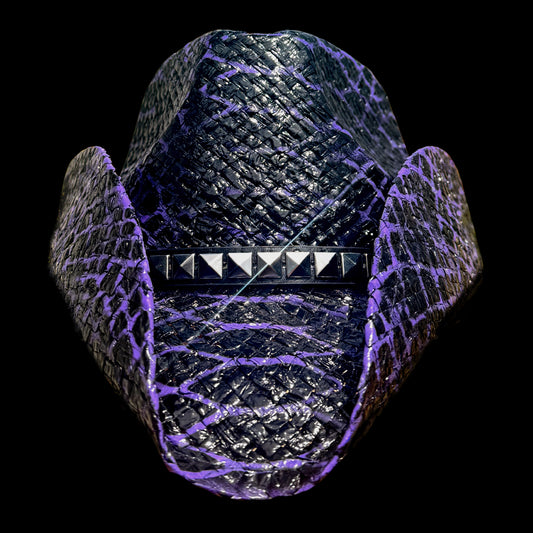 PURPLE ALLIGATOR SKIN COWBOY HAT