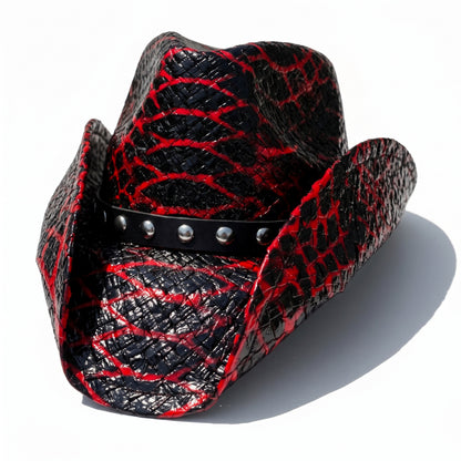 RED ALLIGATOR SKIN COWBOY HAT