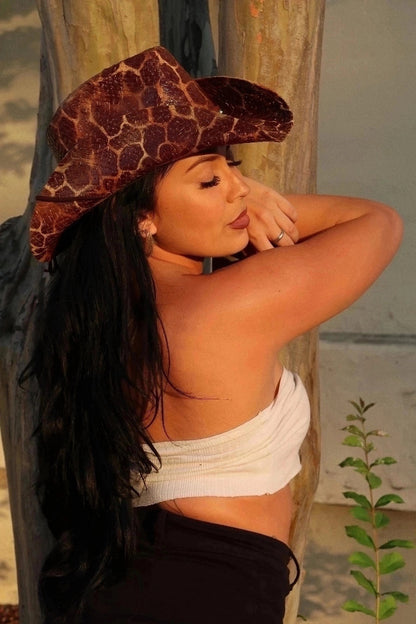 GIRAFFE PRINT COWBOY HAT - SWAMP HATZ