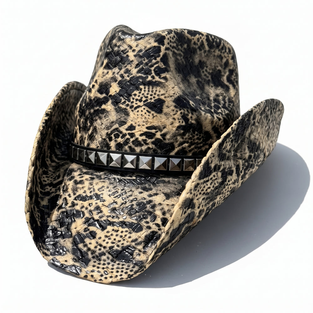 TAN PYTHON SNAKESKIN COWBOY HAT