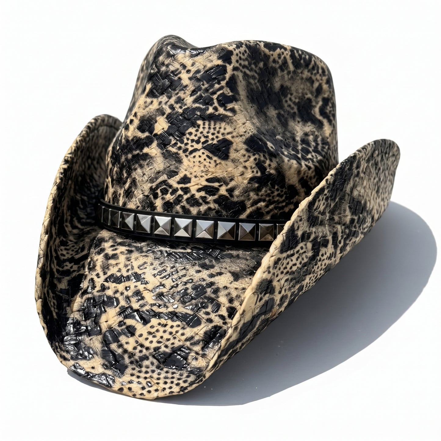 TAN PYTHON SNAKESKIN COWBOY HAT