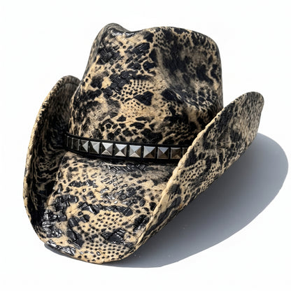 TAN PYTHON SNAKESKIN COWBOY HAT