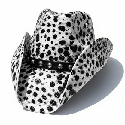 WHITE CHEETAH PRINT COWBOY HAT